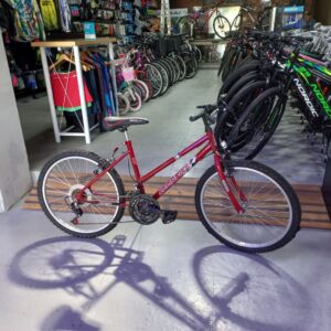 Bicicleta Todo Terreno Kelin Bike Dama 18 Vel Rod 24 Color Rojo